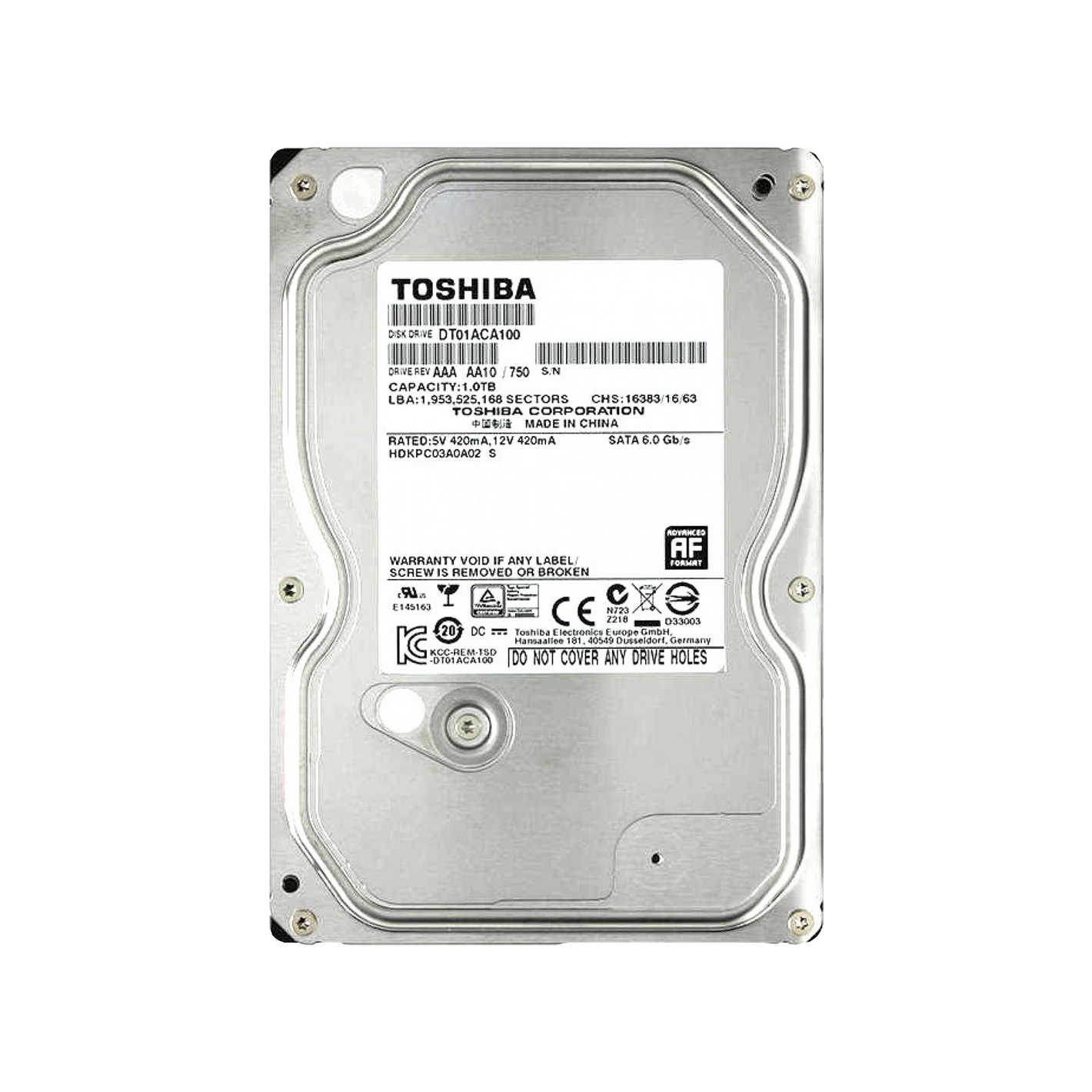 Toshiba 1TB HDD main front view