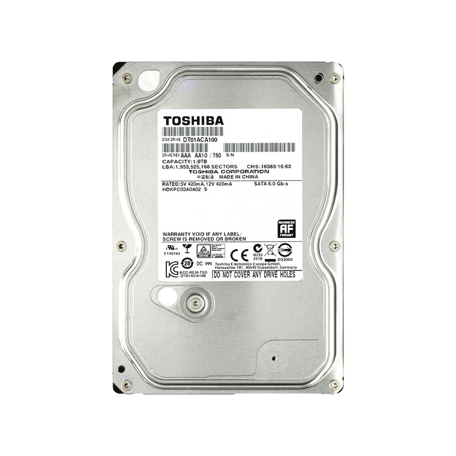 Toshiba 1TB HDD main front view