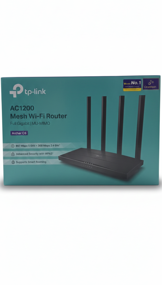 Side view of TP-Link C54 AC1200 dual band router