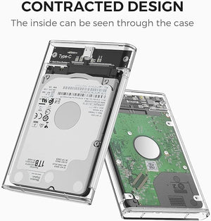 Side view of transparent mobile rack USB 3 Type-C showing slim profile