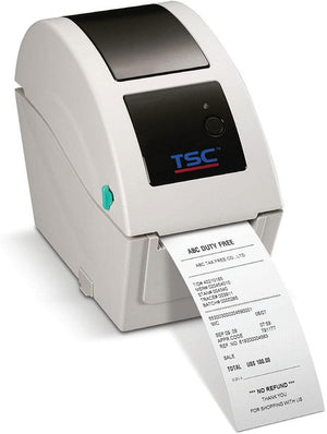 Side view of TSC T245 U thermal barcode printer showing profile and casing