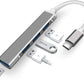 Type-C USB Hub 3.0 4 ports side view compact design