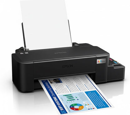 Epson printer with a document being printed on a white background