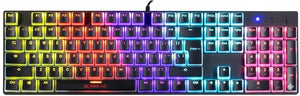 Colorful keyboard with RGB lighting on a black background