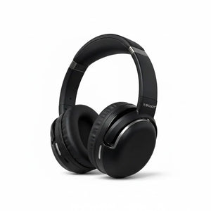 Black over-ear headphones on a white background