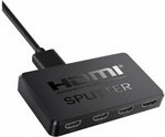 HDMI splitter with multiple ports on a white background