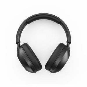 Black over-ear headphones on a white background