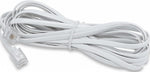 White Ethernet cable on a white background