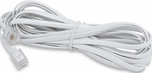 White Ethernet cable on a white background