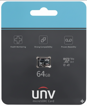 Angle view of UNV 64GB memory card