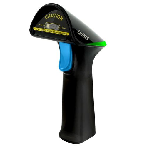 Front view of U.POS 770Pro barcode scanner showing scanning window and trigger