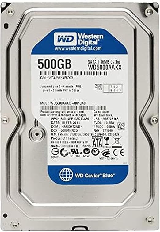 Main view of WD 500GB Ref HDD