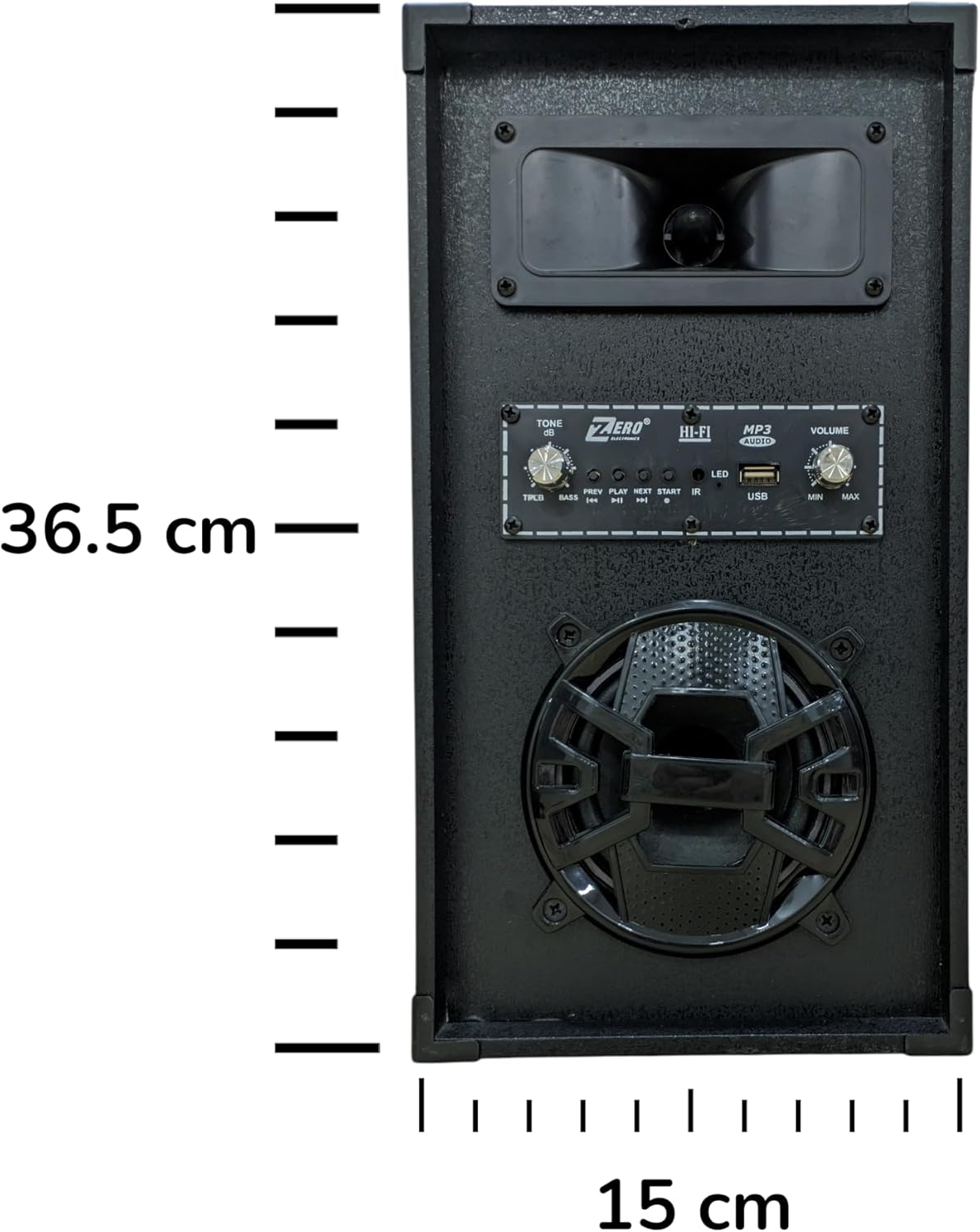 Side view of Zero ZR4810 2.0 channel speaker